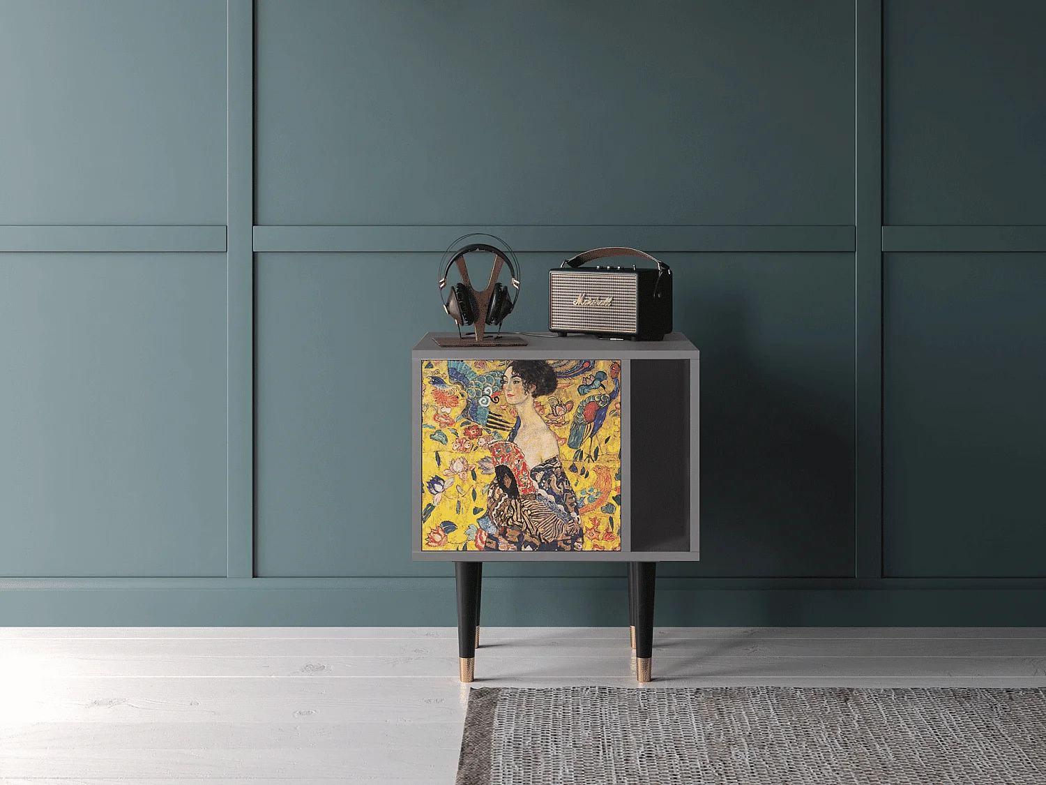 Table de nuit - 57х69х48 cm - S2 - Lady with Fan by Klimt, Gris