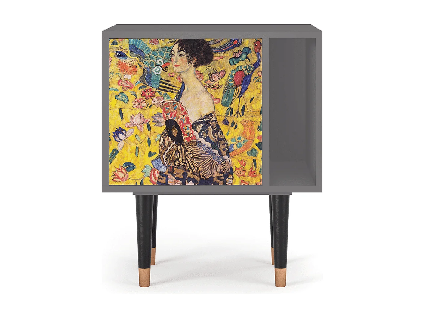 Table de nuit - 57х69х48 cm - S2 - Lady with Fan by Klimt, Gris