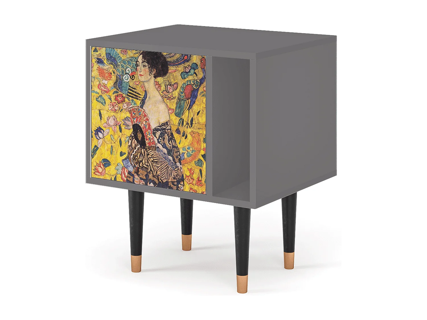 Table de nuit - 57х69х48 cm - S2 - Lady with Fan by Klimt, Gris