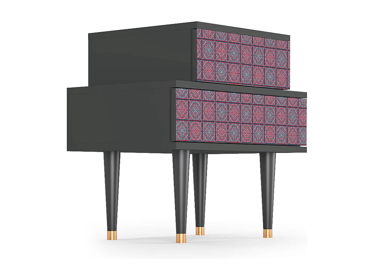 Stolik nocny - 58х58х41 cm - NS1 - Riviera Mosaic, Antracyt