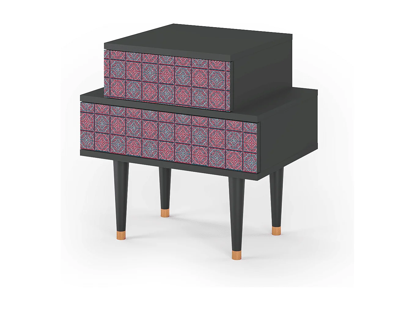 Table de nuit - 58х58х41 cm - NS1 - Riviera Mosaic, Anthracite