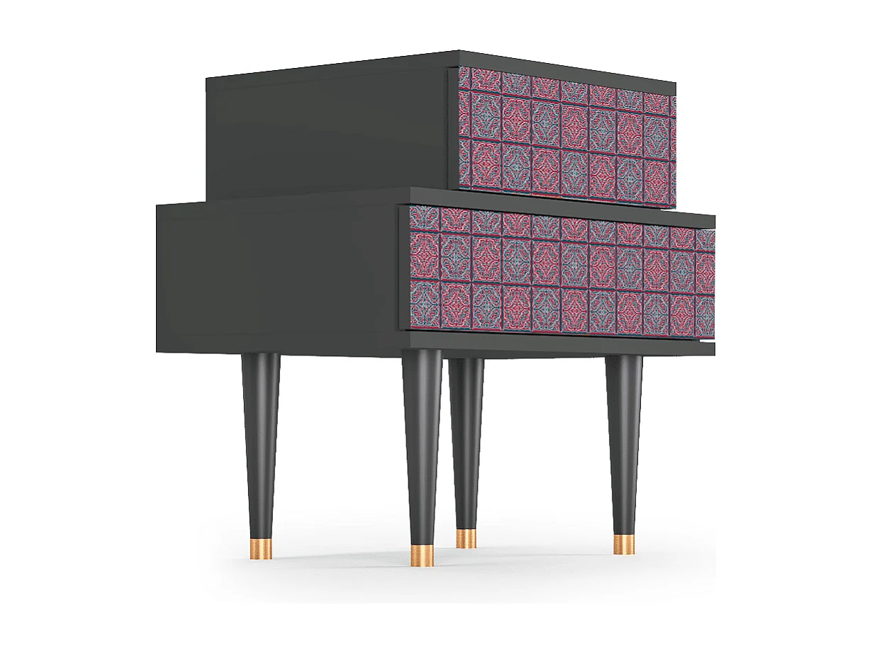 Criado-mudo - 58х58х41 cm - NS1 - Riviera Mosaic, Antracite