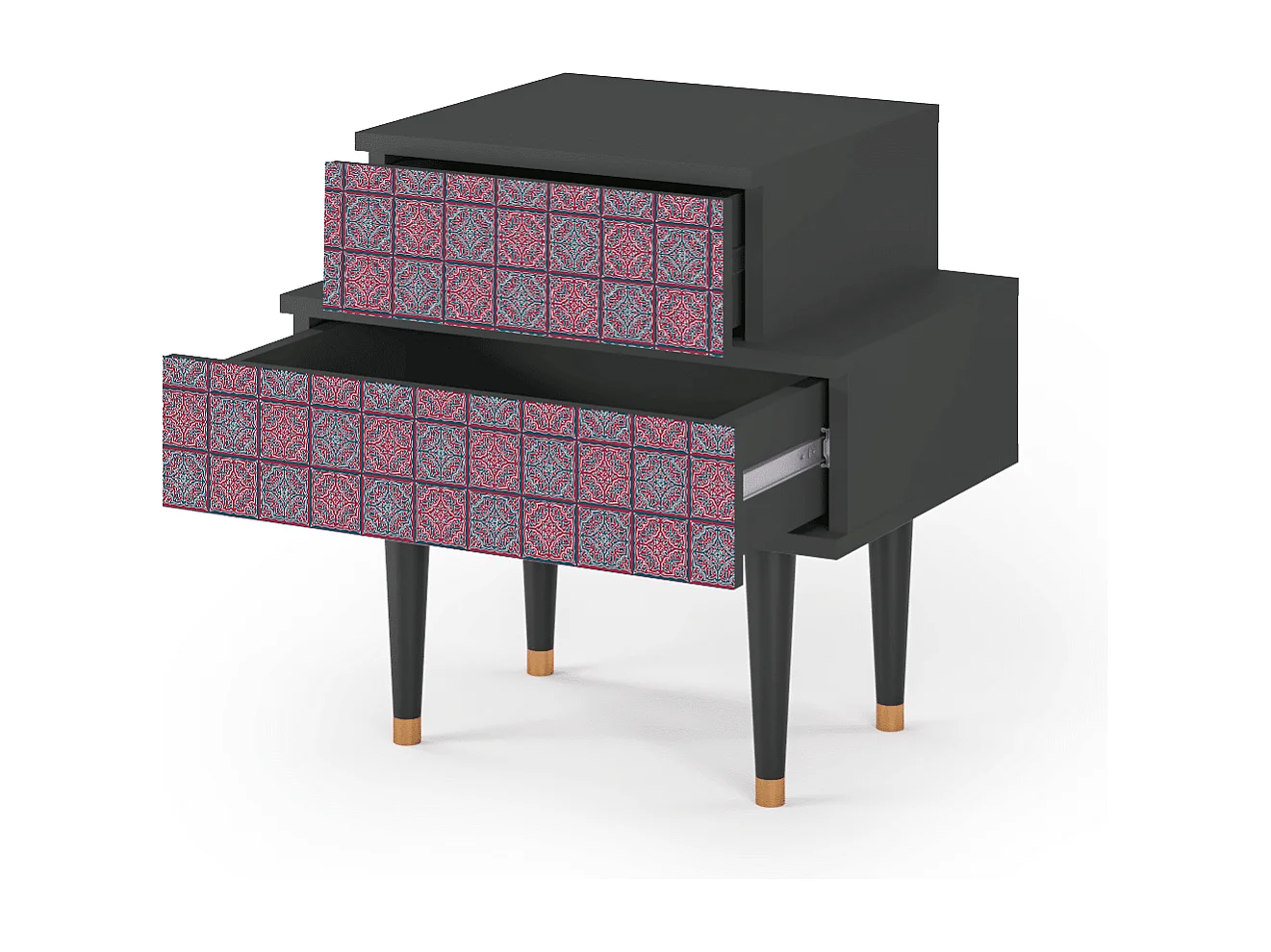 Criado-mudo - 58х58х41 cm - NS1 - Riviera Mosaic, Antracite