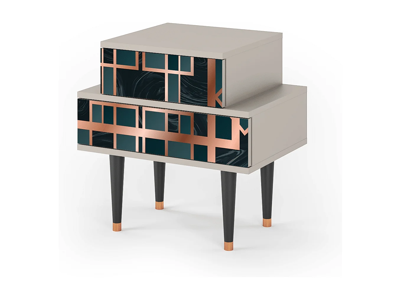 Table de nuit - 58х58х41 cm - NS1 - Emerald Metro, Sable