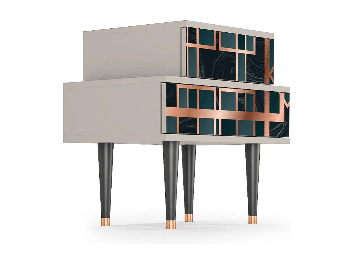 Table de nuit - 58х58х41 cm - NS1 - Emerald Metro, Sable