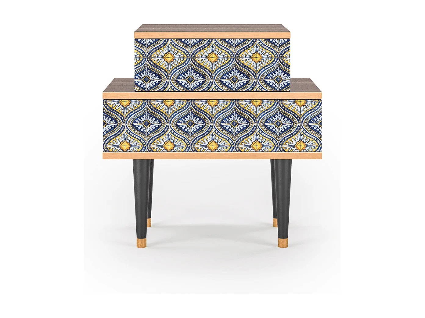 Table de nuit - 58х58х41 cm - NS1 - Illusory Pattern, Noyer