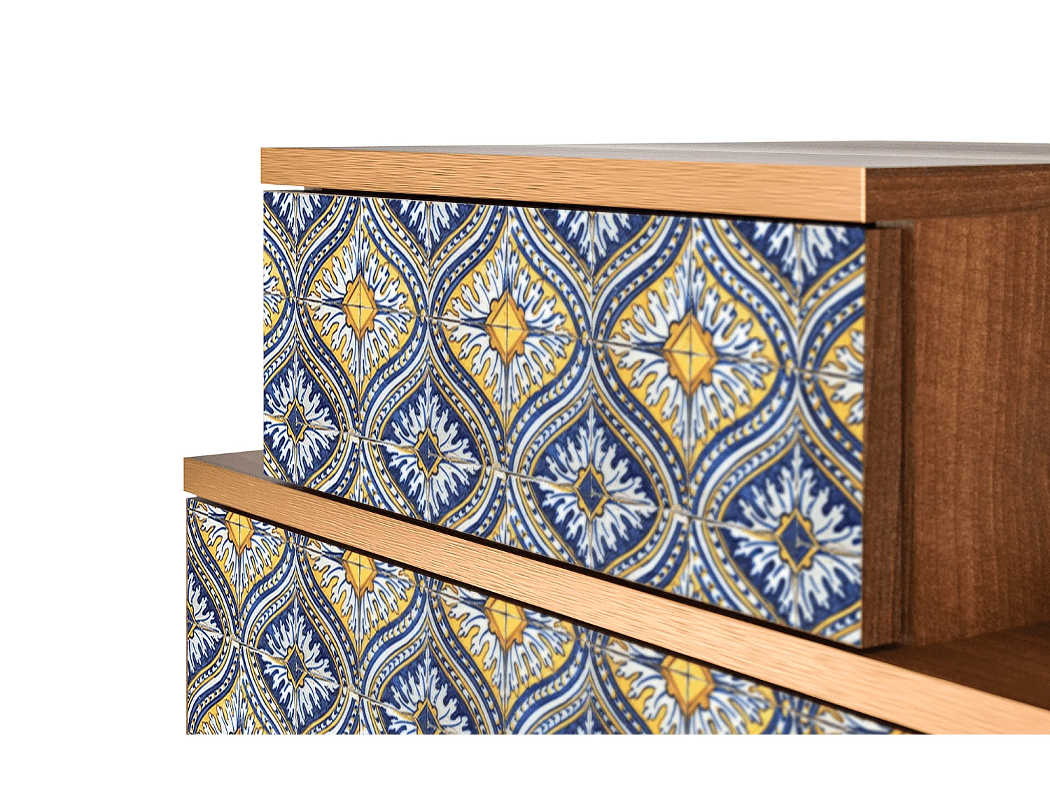 Table de nuit - 58х58х41 cm - NS1 - Illusory Pattern, Noyer