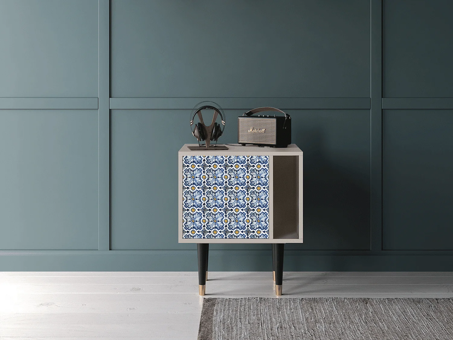 Table de nuit - 57х69х48 cm - S2 - Lovely Cornflowers, Sable