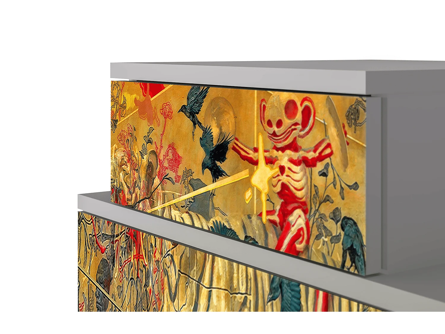 Stolik nocny - 58х58х41 cm - NS1 - Blood by James Jean, Szary