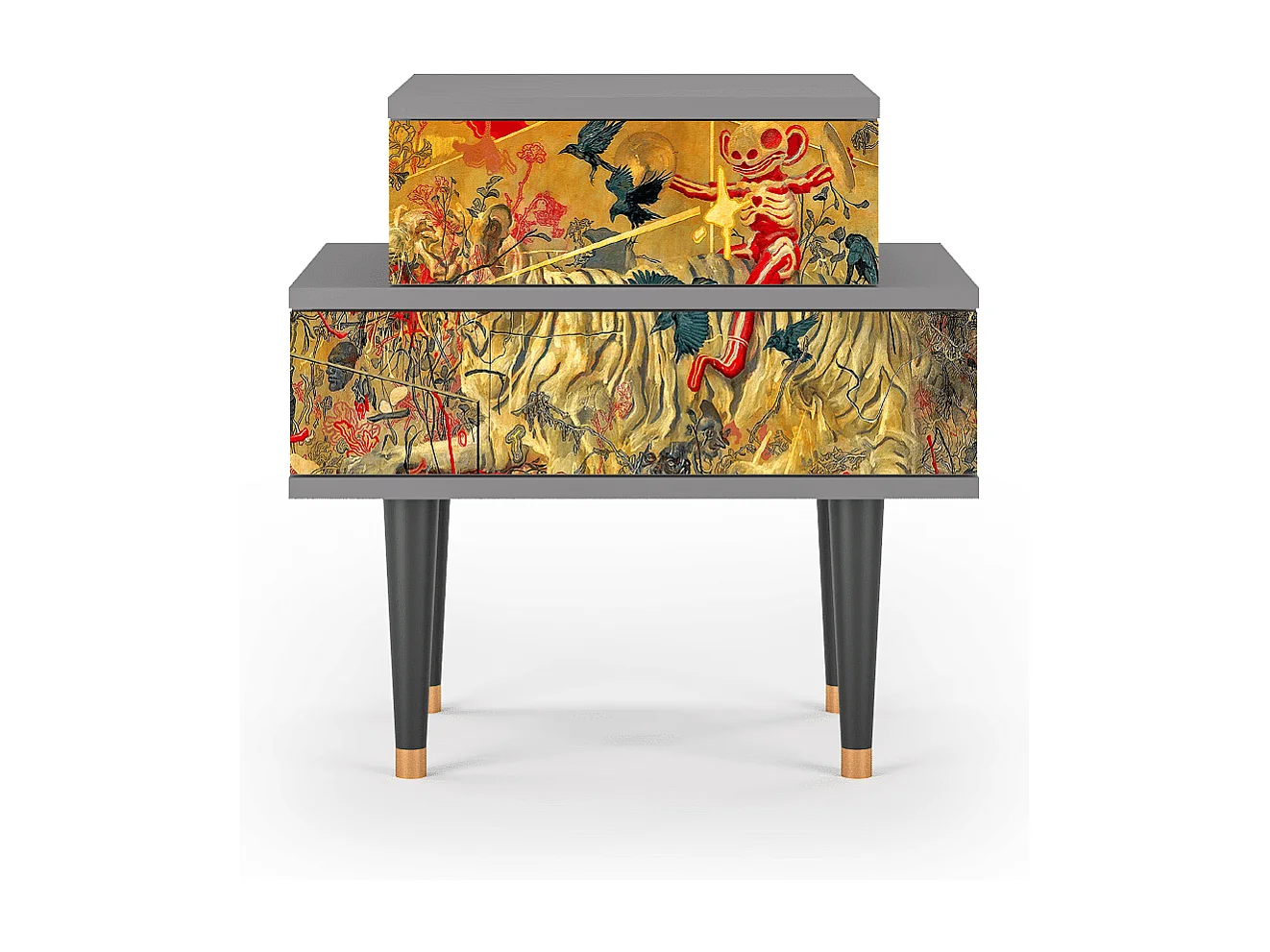 Table de nuit - 58х58х41 cm - NS1 - Blood by James Jean, Gris