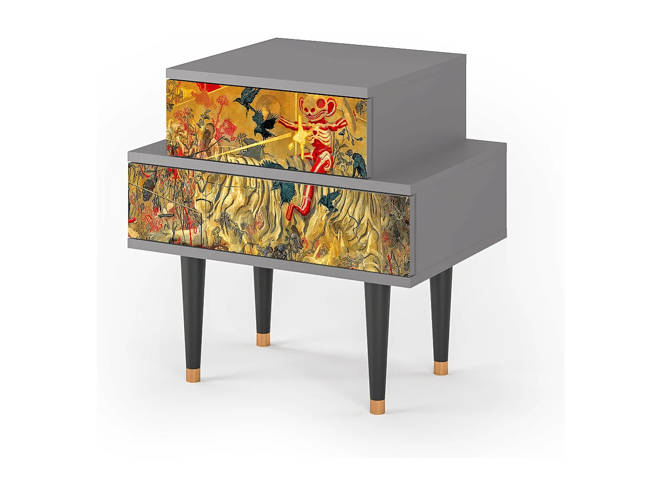 Table de nuit - 58х58х41 cm - NS1 - Blood by James Jean, Gris