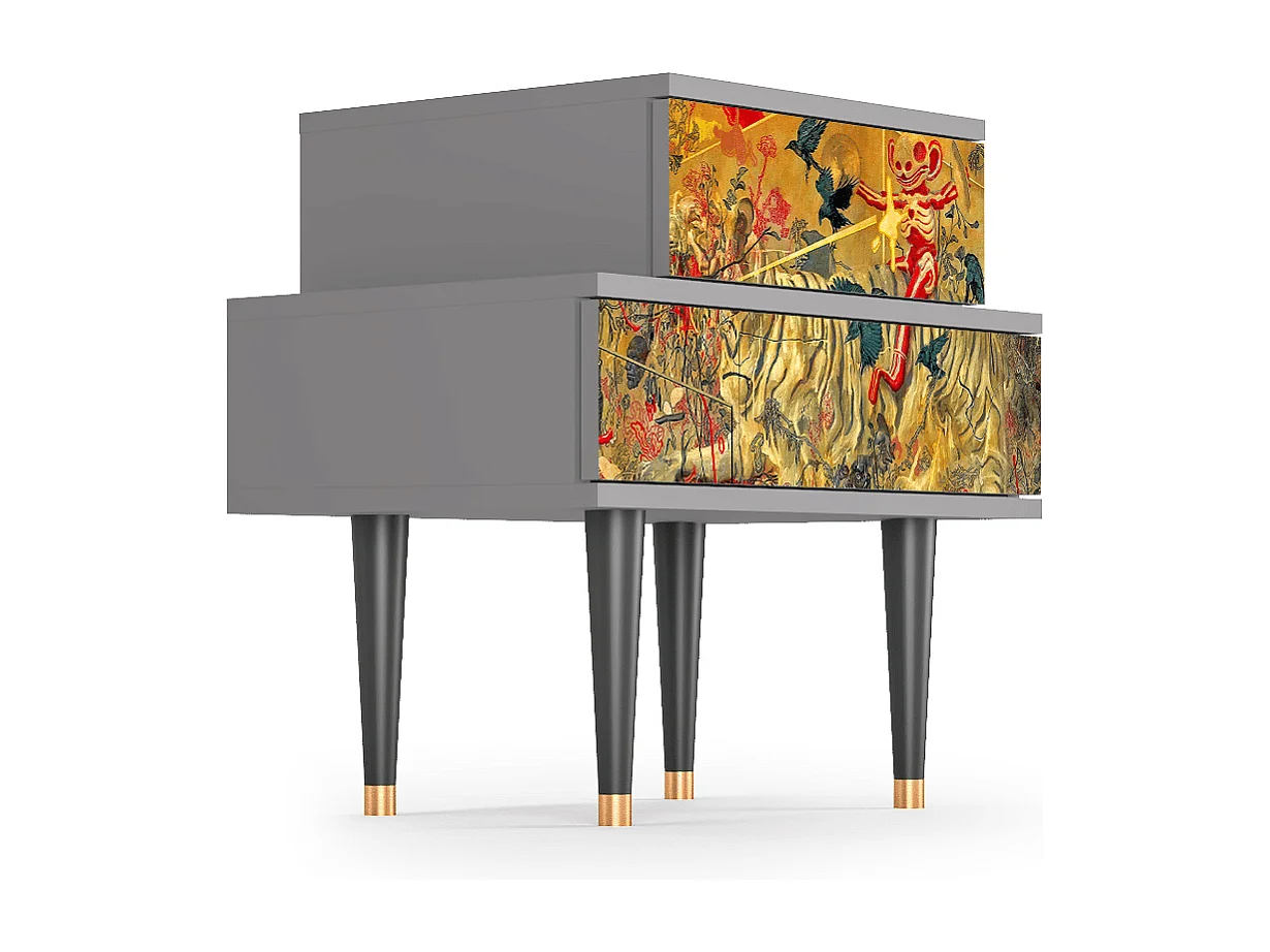 Table de nuit - 58х58х41 cm - NS1 - Blood by James Jean, Gris