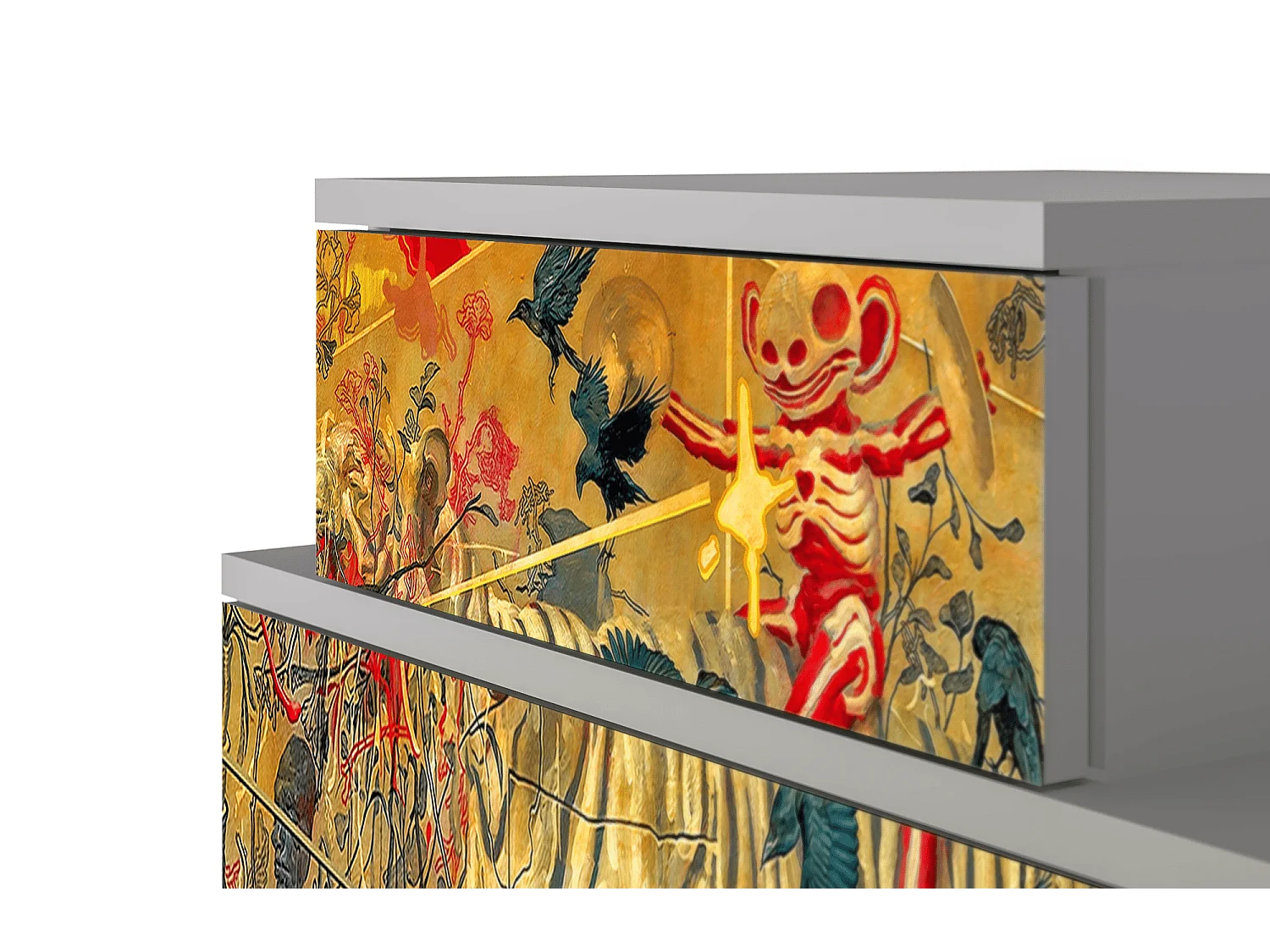 Table de nuit - 58х58х41 cm - NS1 - Blood by James Jean, Gris