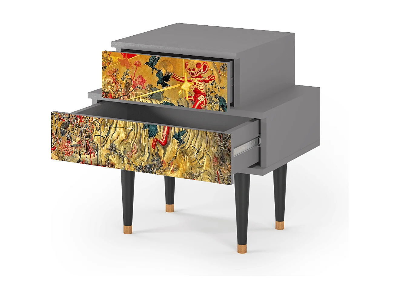 Table de nuit - 58х58х41 cm - NS1 - Blood by James Jean, Gris