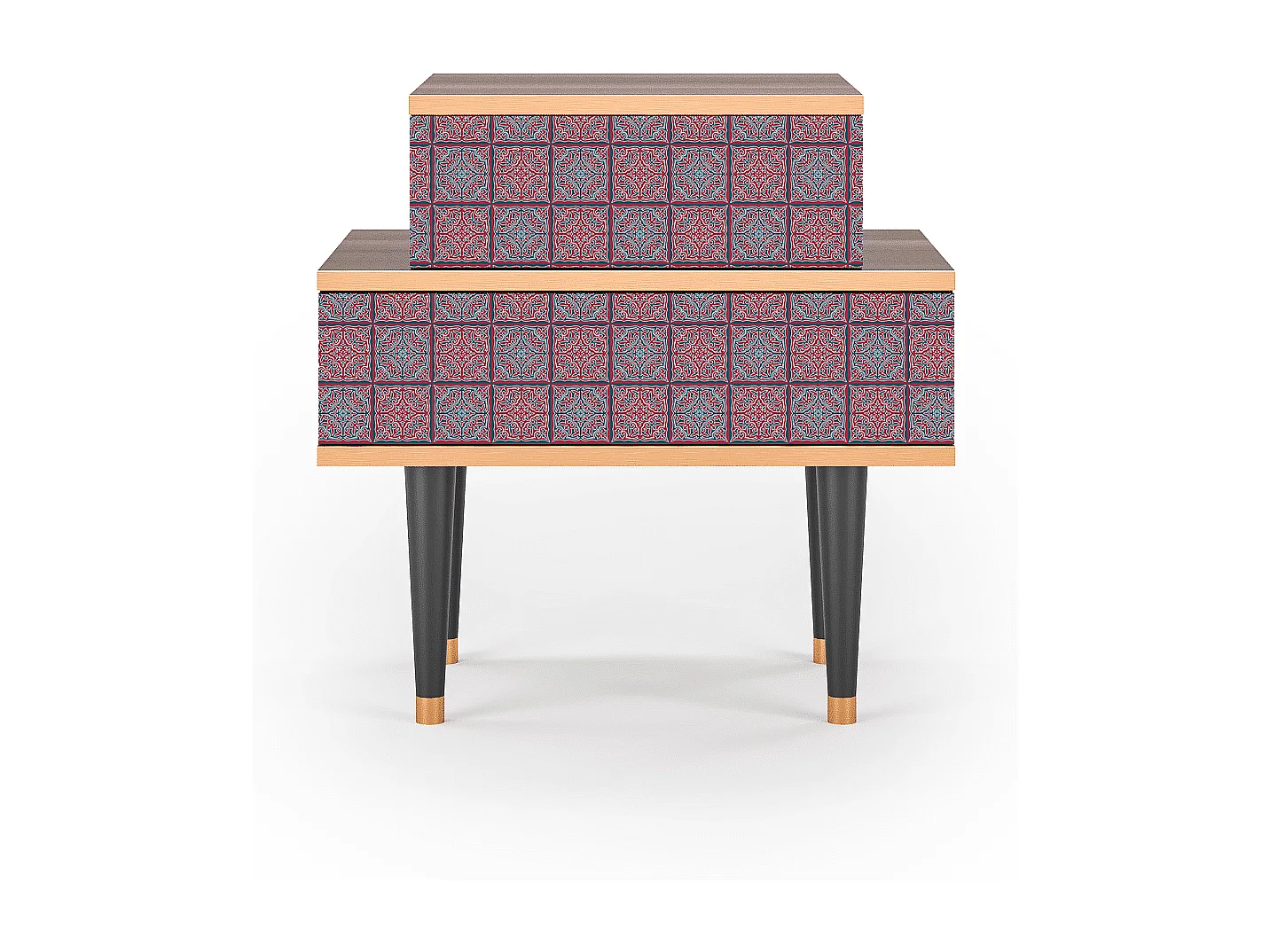 Table de nuit - 58х58х41 cm - NS1 - Riviera Mosaic, Noyer