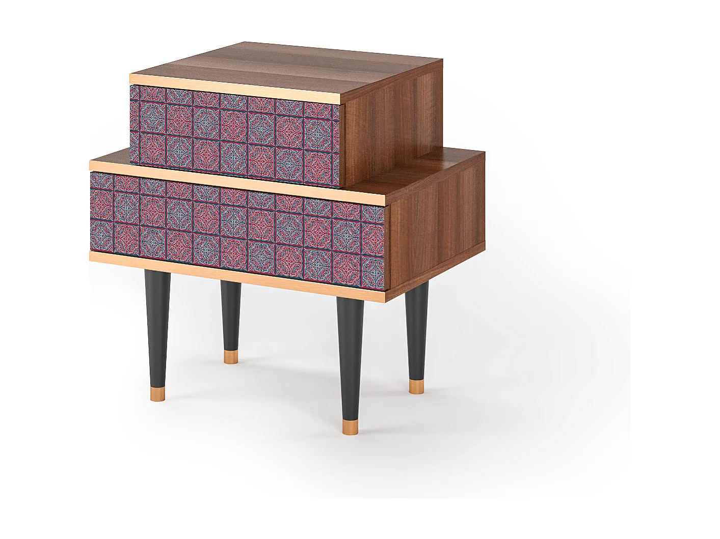 Table de nuit - 58х58х41 cm - NS1 - Riviera Mosaic, Noyer