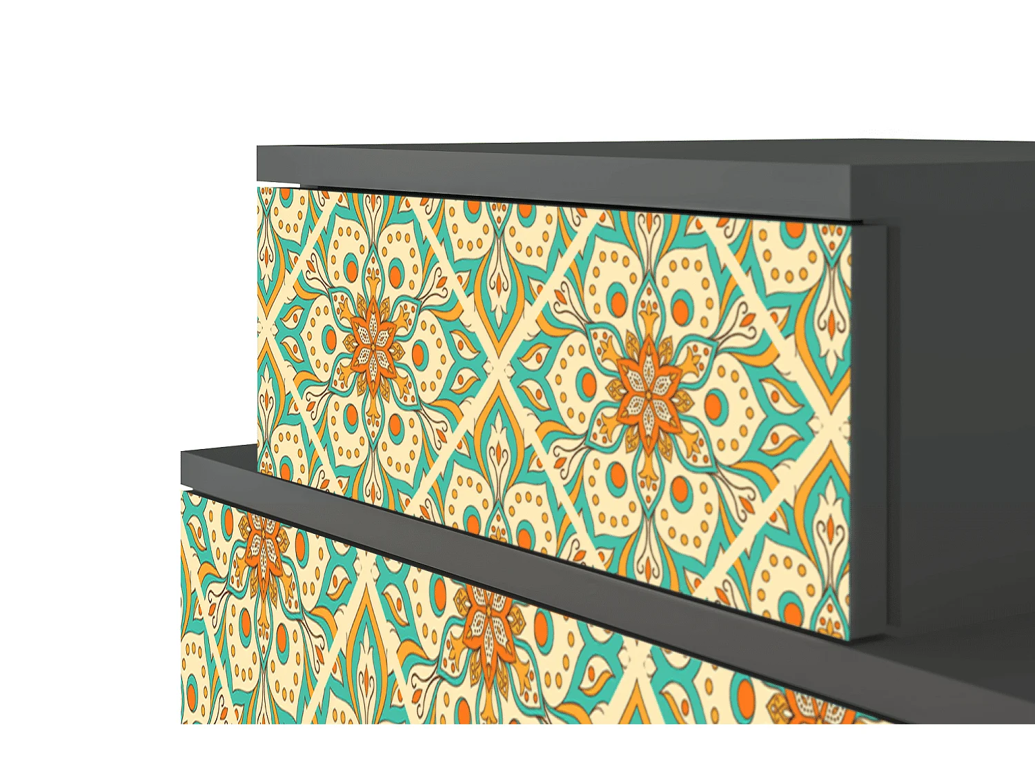 Table de nuit - 58х58х41 cm - NS1 - Hindu Daisy, Anthracite