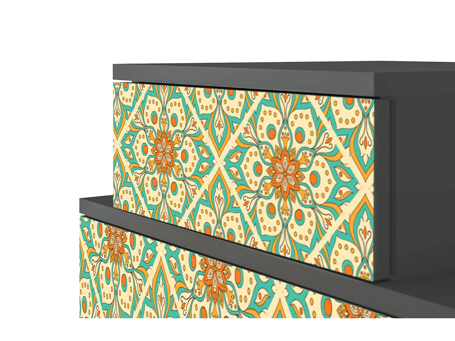 Table de nuit - 58х58х41 cm - NS1 - Hindu Daisy, Anthracite