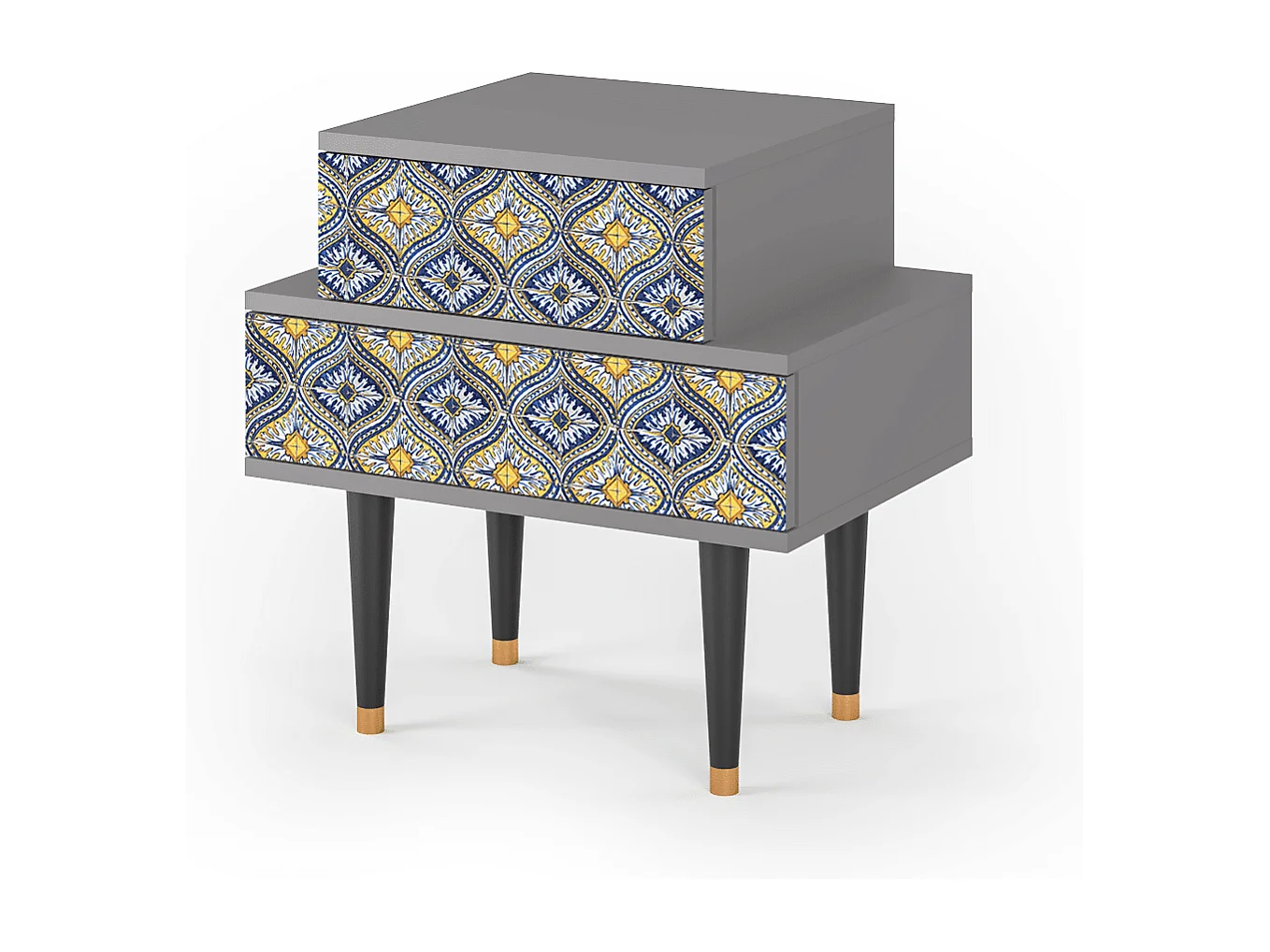 Stolik nocny - 58х58х41 cm - NS1 - Illusory Pattern, Szary