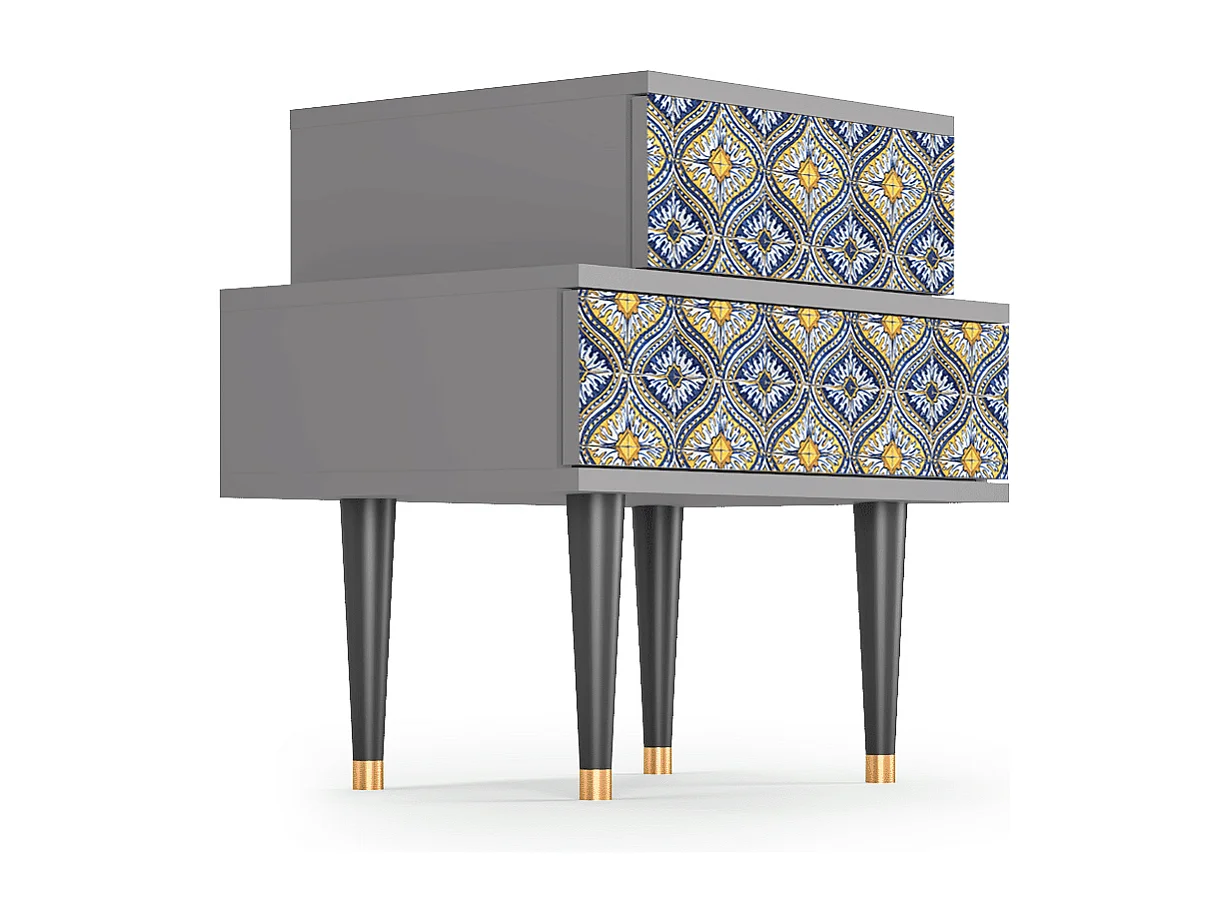 Stolik nocny - 58х58х41 cm - NS1 - Illusory Pattern, Szary