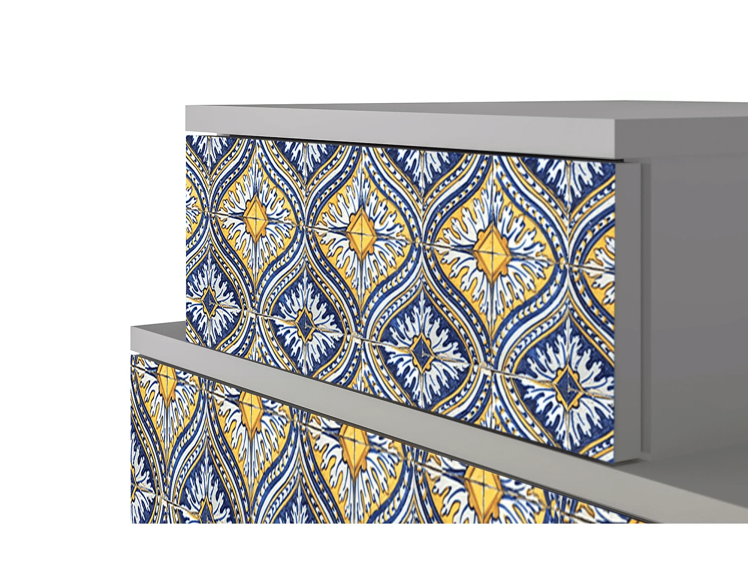 Stolik nocny - 58х58х41 cm - NS1 - Illusory Pattern, Szary