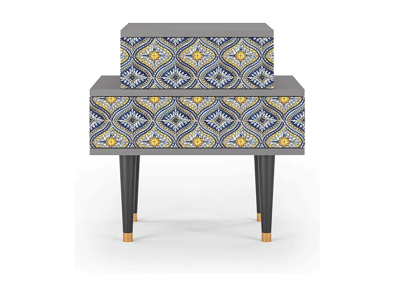 Table de nuit - 58х58х41 cm - NS1 - Illusory Pattern, Gris