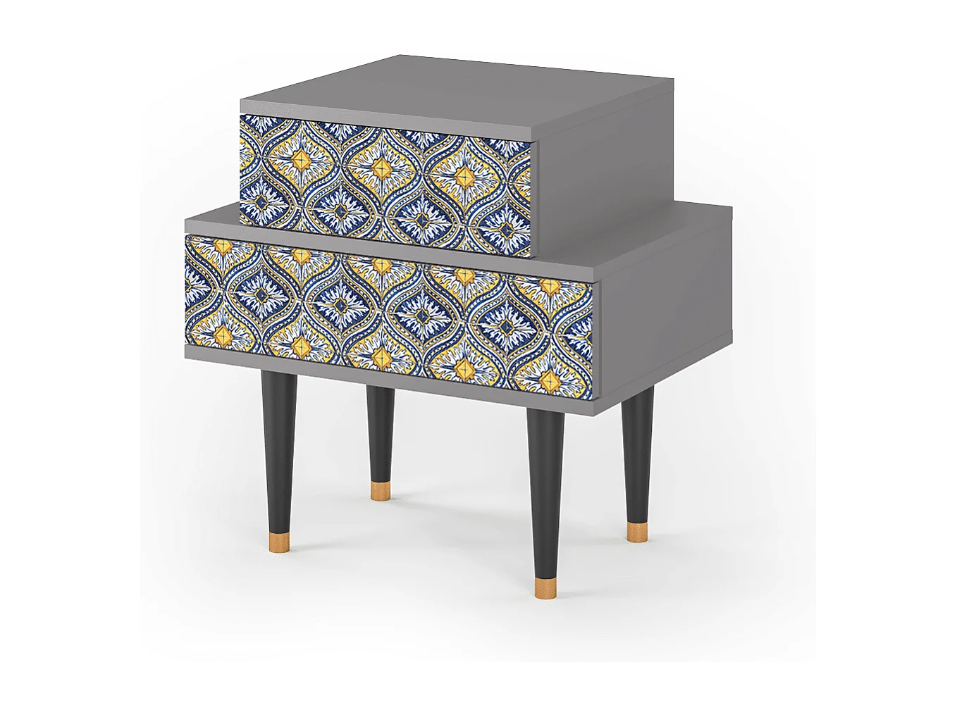 Stolik nocny - 58х58х41 cm - NS1 - Illusory Pattern, Szary