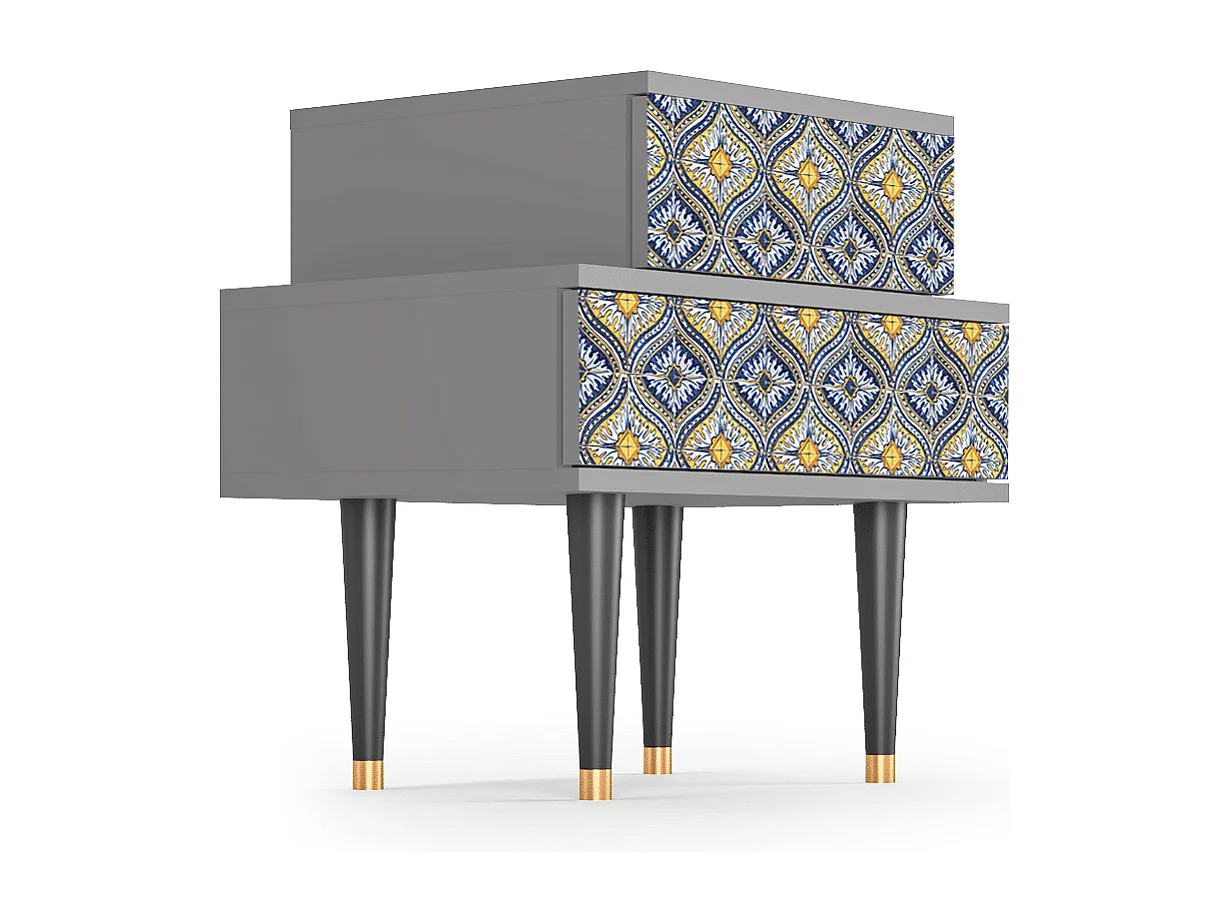 Stolik nocny - 58х58х41 cm - NS1 - Illusory Pattern, Szary