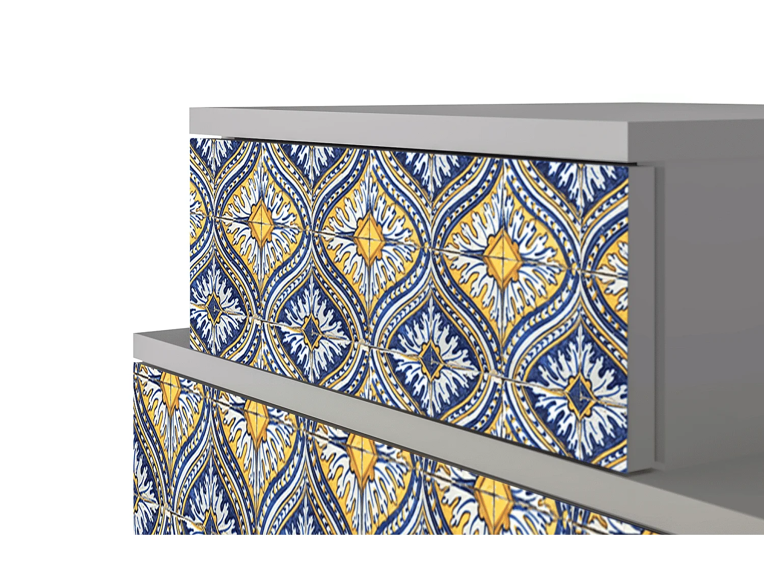 Stolik nocny - 58х58х41 cm - NS1 - Illusory Pattern, Szary