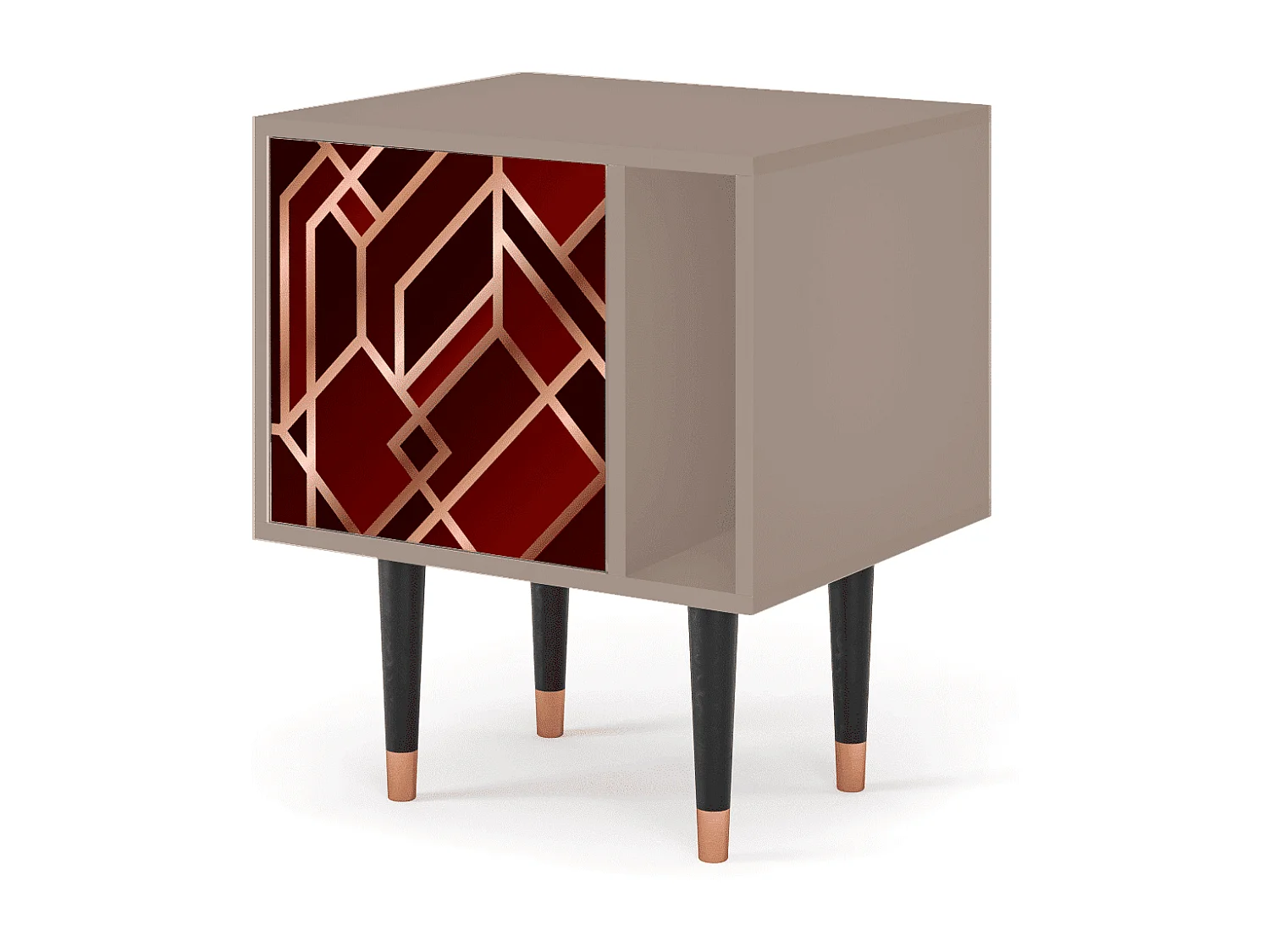 Stolik nocny - 57х69х48 cm - S2 - Velvet 1920's, Latte