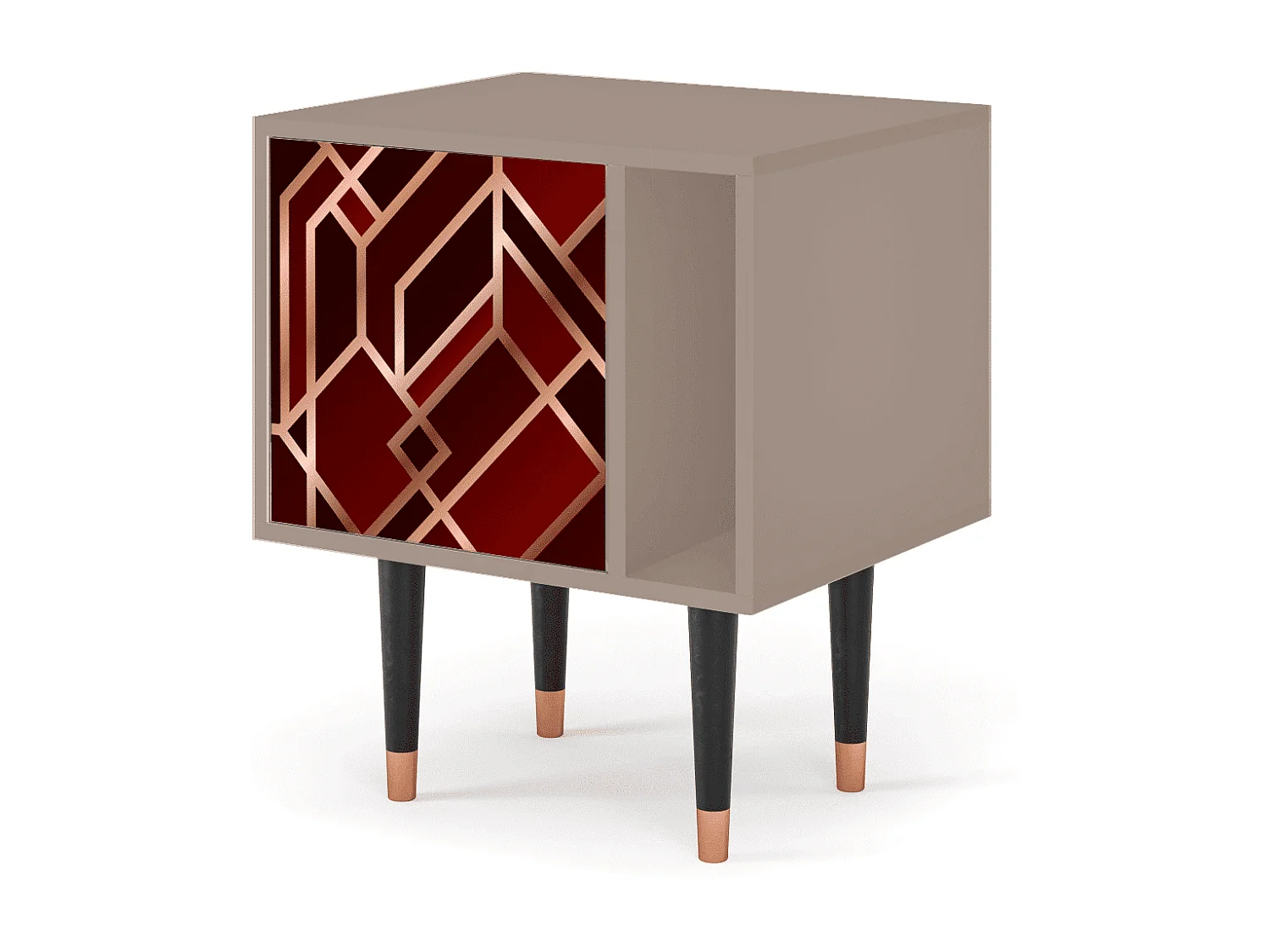 Stolik nocny - 57х69х48 cm - S2 - Velvet 1920's, Latte