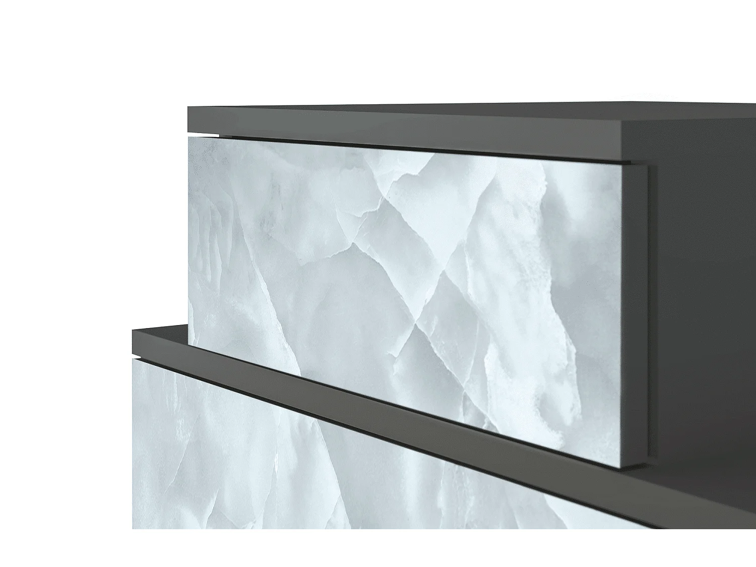 Table de nuit - 58х58х41 cm - NS1 - The Onyx, Anthracite