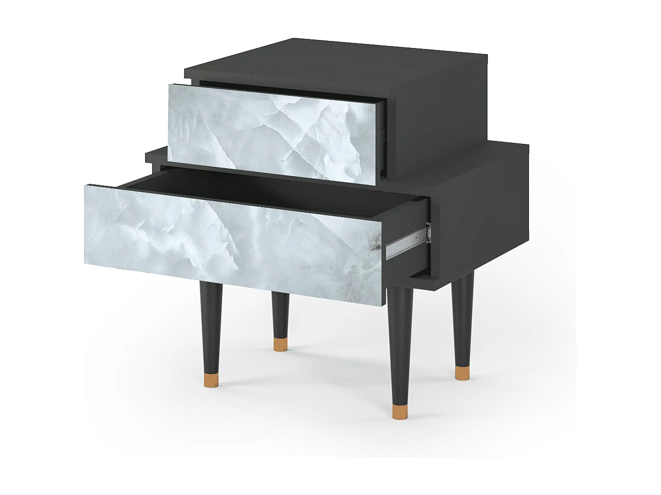 Table de nuit - 58х58х41 cm - NS1 - The Onyx, Anthracite