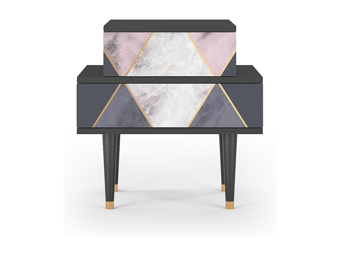 Stolik nocny - 58х58х41 cm - NS1 - Ideal Harmony, Antracyt