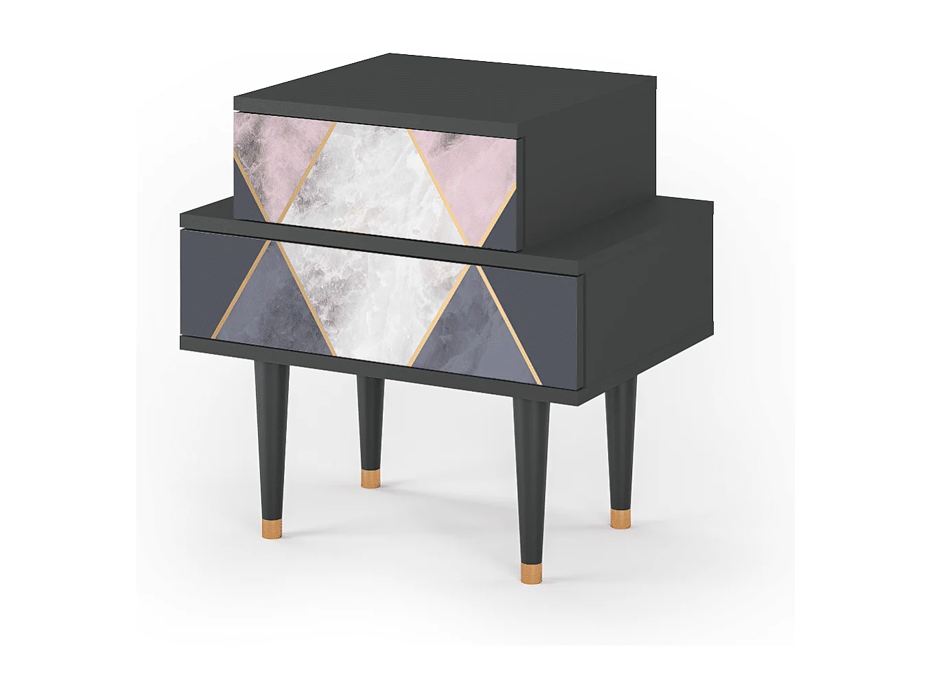 Stolik nocny - 58х58х41 cm - NS1 - Ideal Harmony, Antracyt