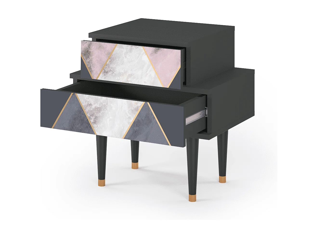 Stolik nocny - 58х58х41 cm - NS1 - Ideal Harmony, Antracyt