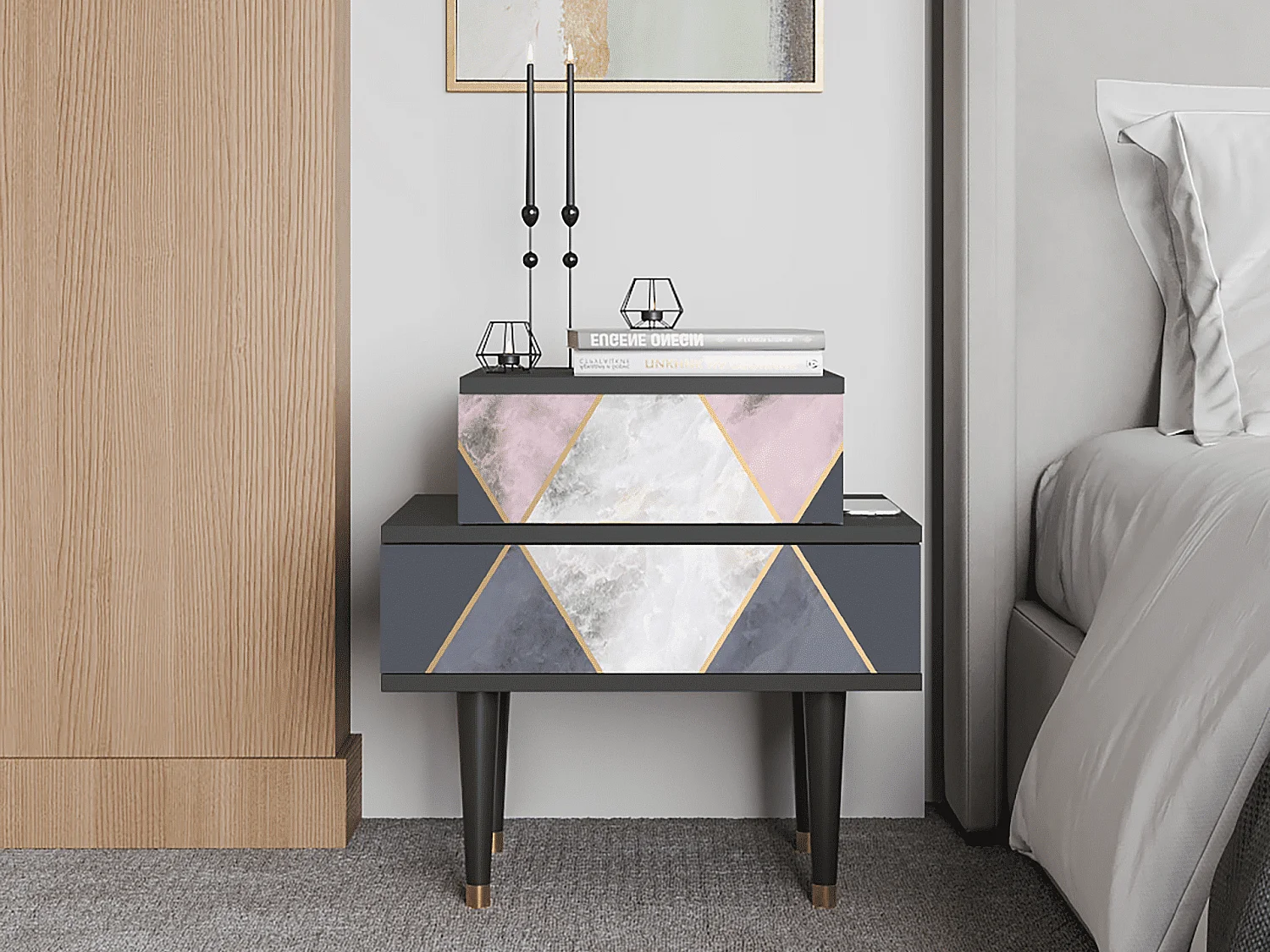 Table de nuit - 58х58х41 cm - NS1 - Ideal Harmony, Anthracite