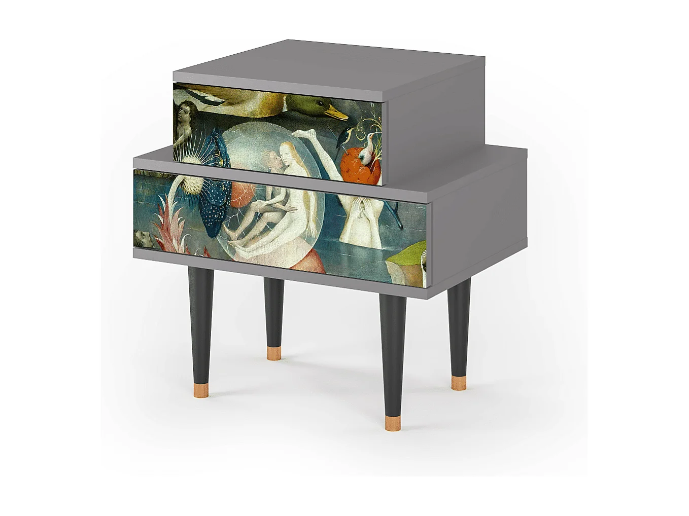 Stolik nocny - 58х58х41 cm - NS1 - The Garden Of by Bosch, Szary