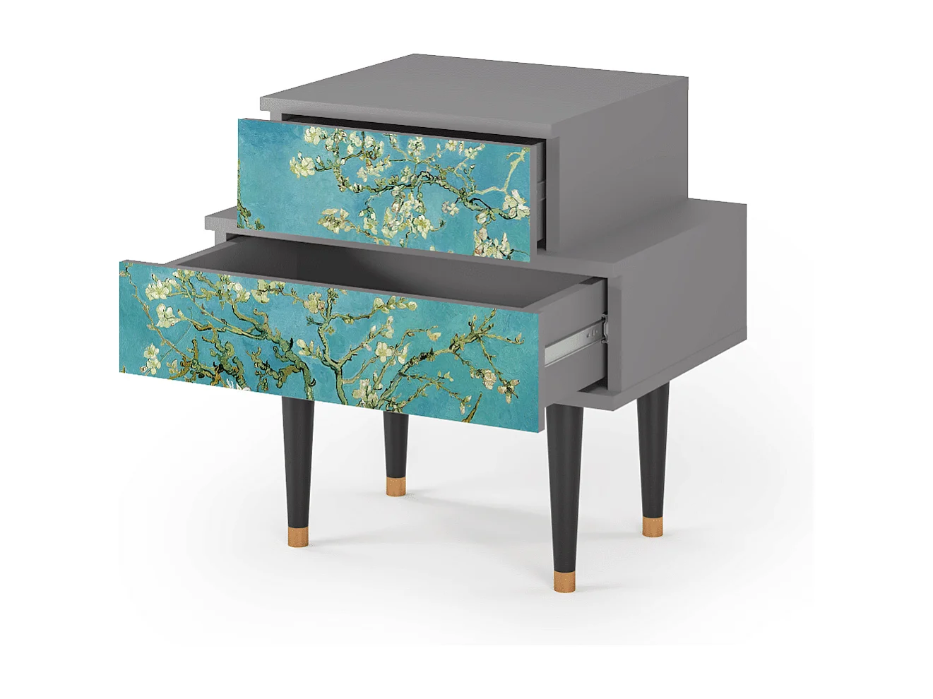 Table de nuit - 58х58х41 cm - NS1 - Almond Blossom, Gris
