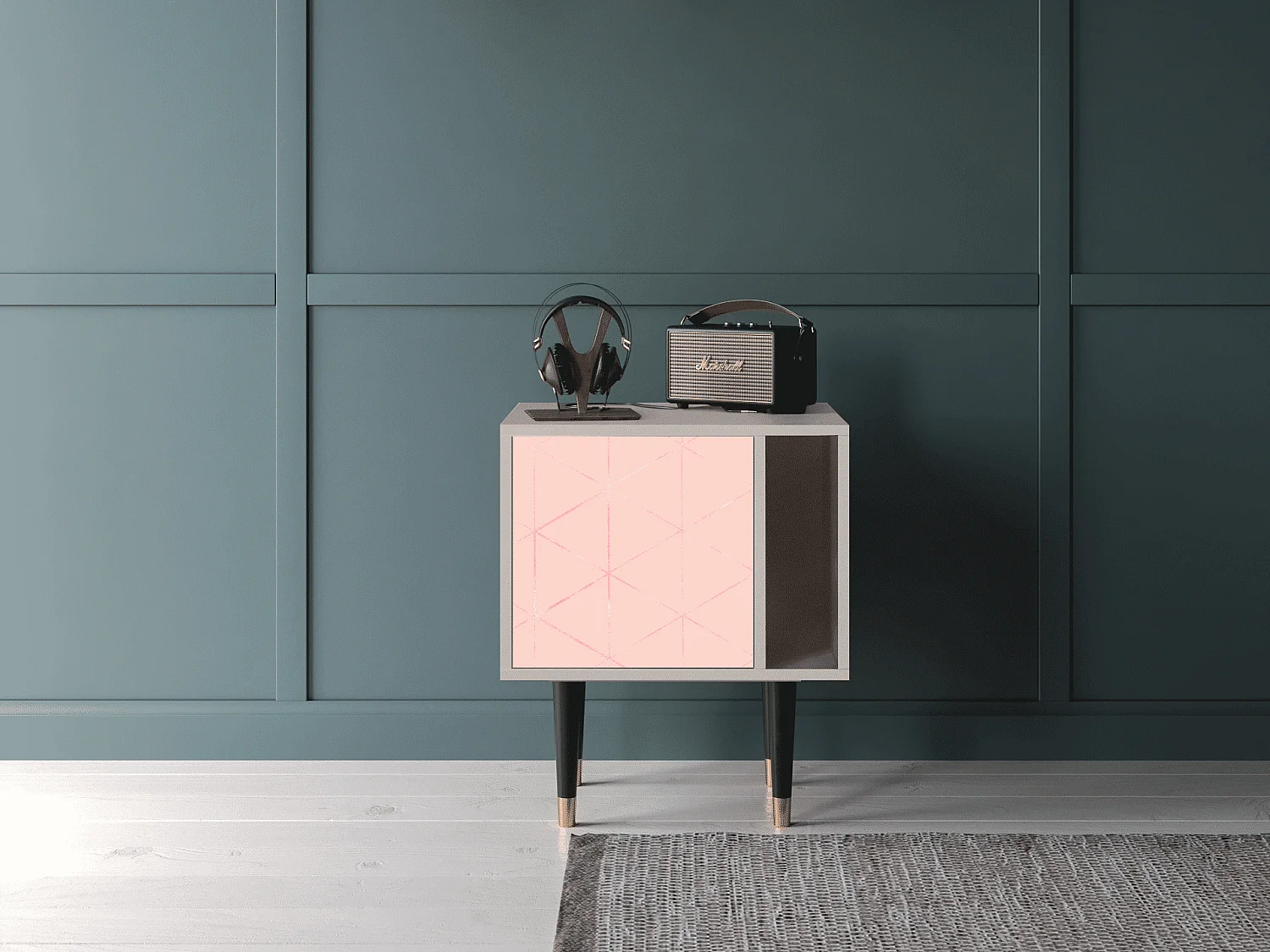 Mesita de noche - 57х69х48 cm - S2 - Rose Quartz, Arena