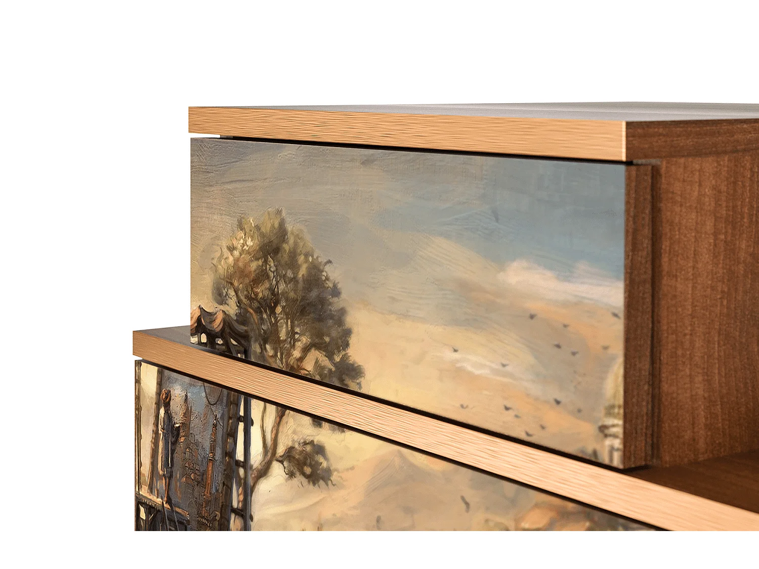 Stolik nocny - 58х58х41 cm - NS1 - Venice, Orzech