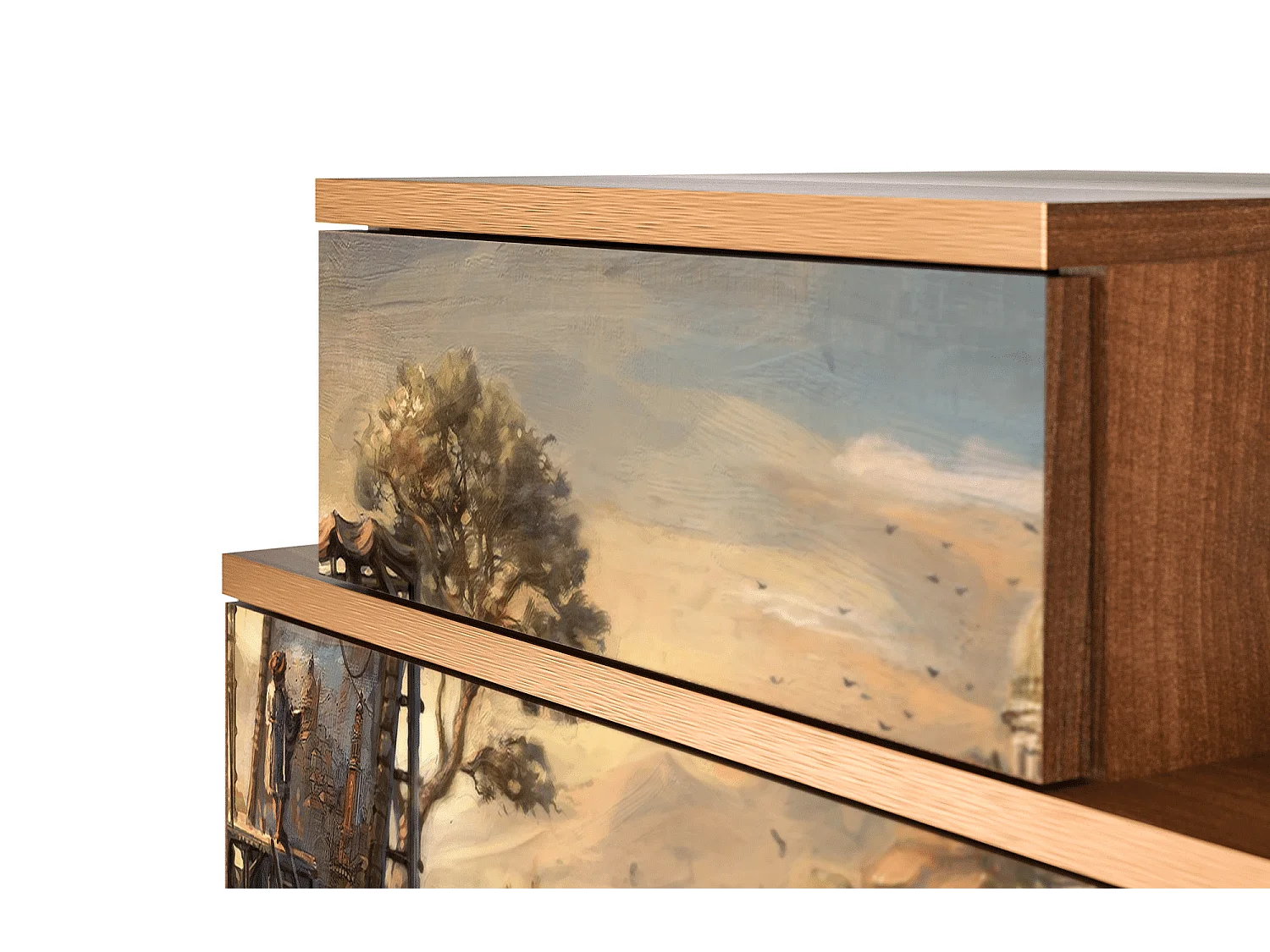 Stolik nocny - 58х58х41 cm - NS1 - Venice, Orzech