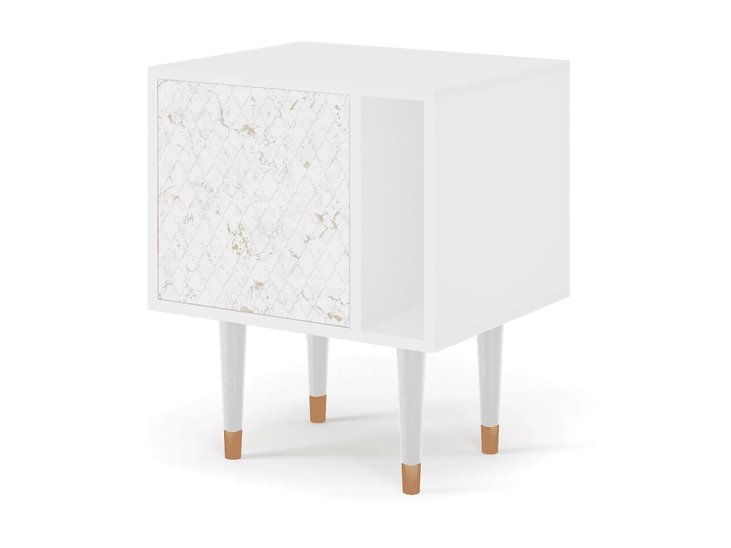 Stolik nocny - 57х69х48 cm - S2 - Sweet Cotton, Biały