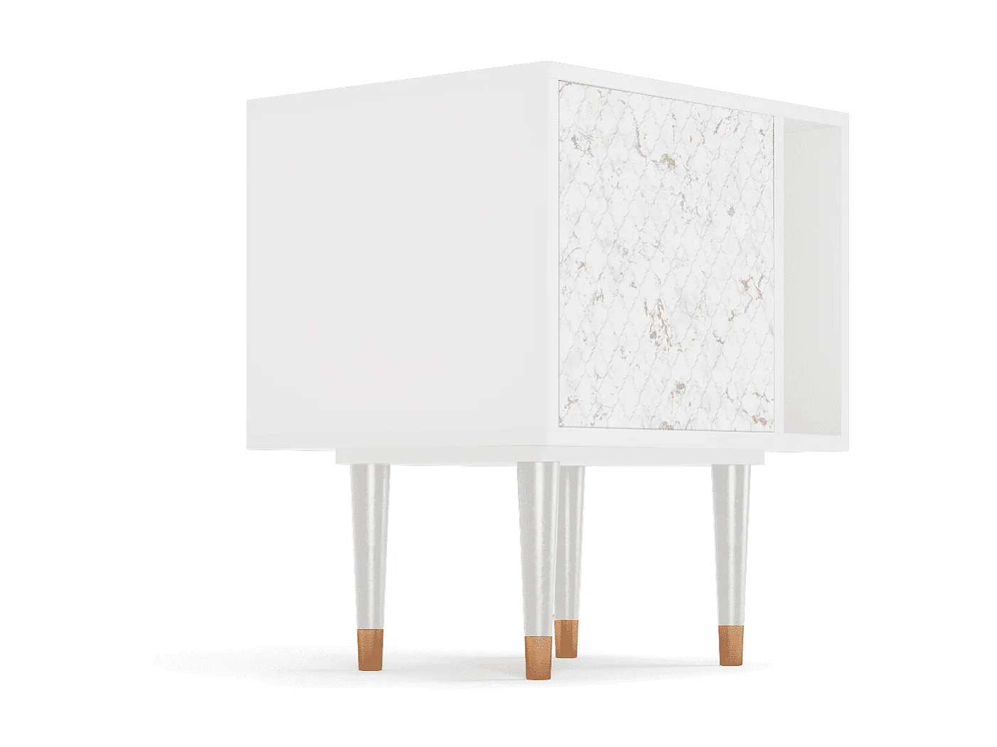 Stolik nocny - 57х69х48 cm - S2 - Sweet Cotton, Biały