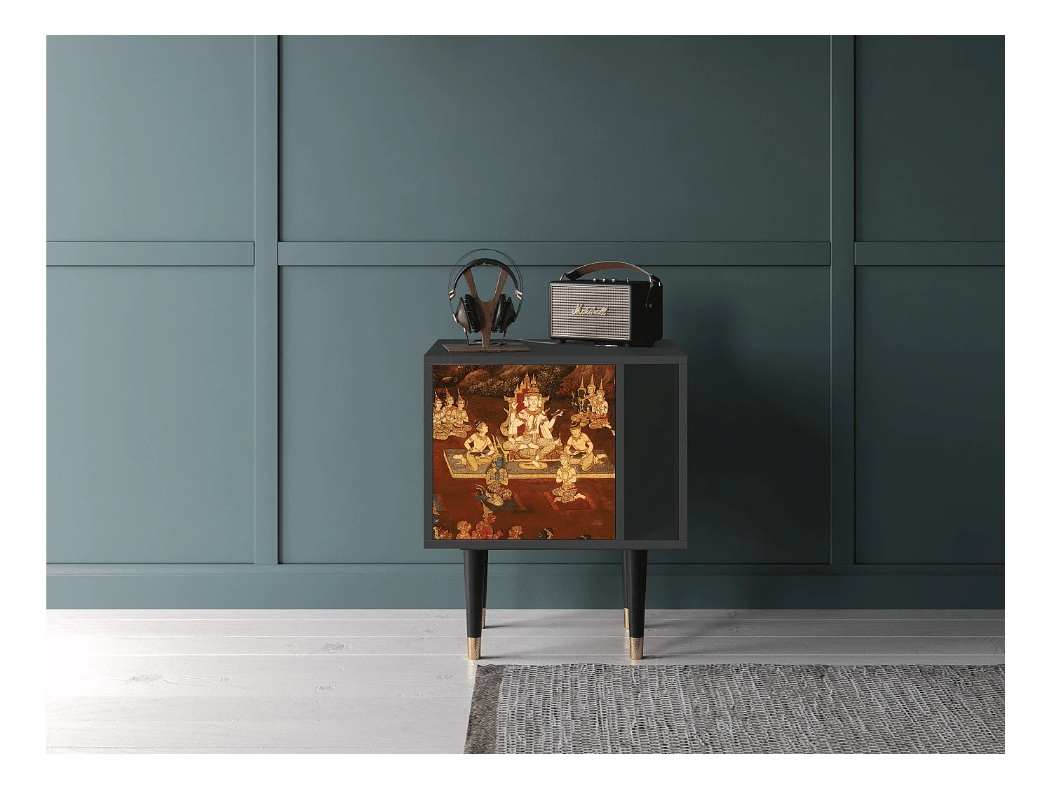 Nachtkastje - 57х69х48 cm - S2 - Malyavan, Antraciet