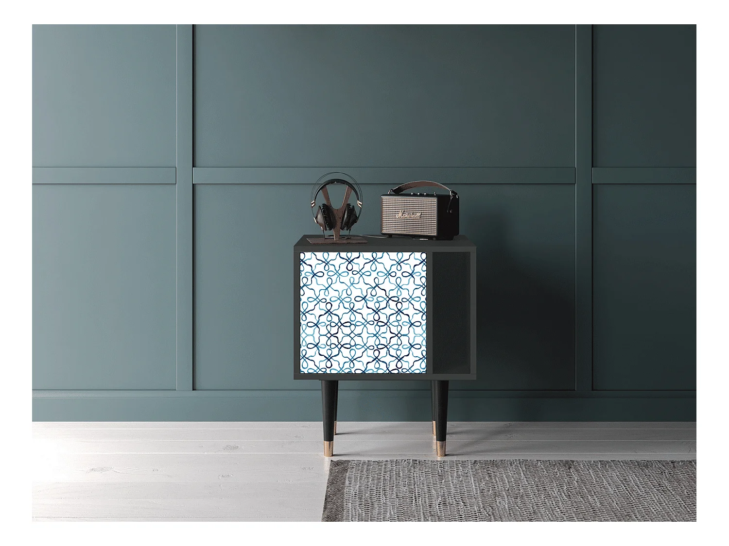 Table de nuit - 57х69х48 cm - S2 - Marine Strings, Anthracite
