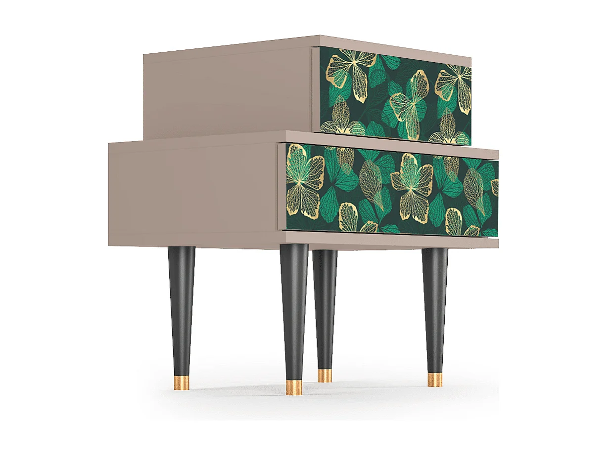 Table de nuit - 58х58х41 cm - NS1 - Green Flower, Latte