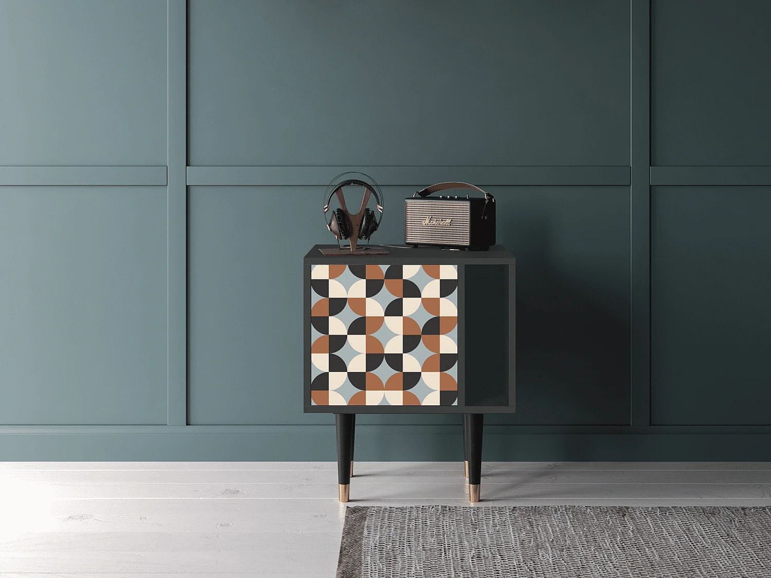 Stolik nocny - 57х69х48 cm - S2 - Brown Sensation, Antracyt