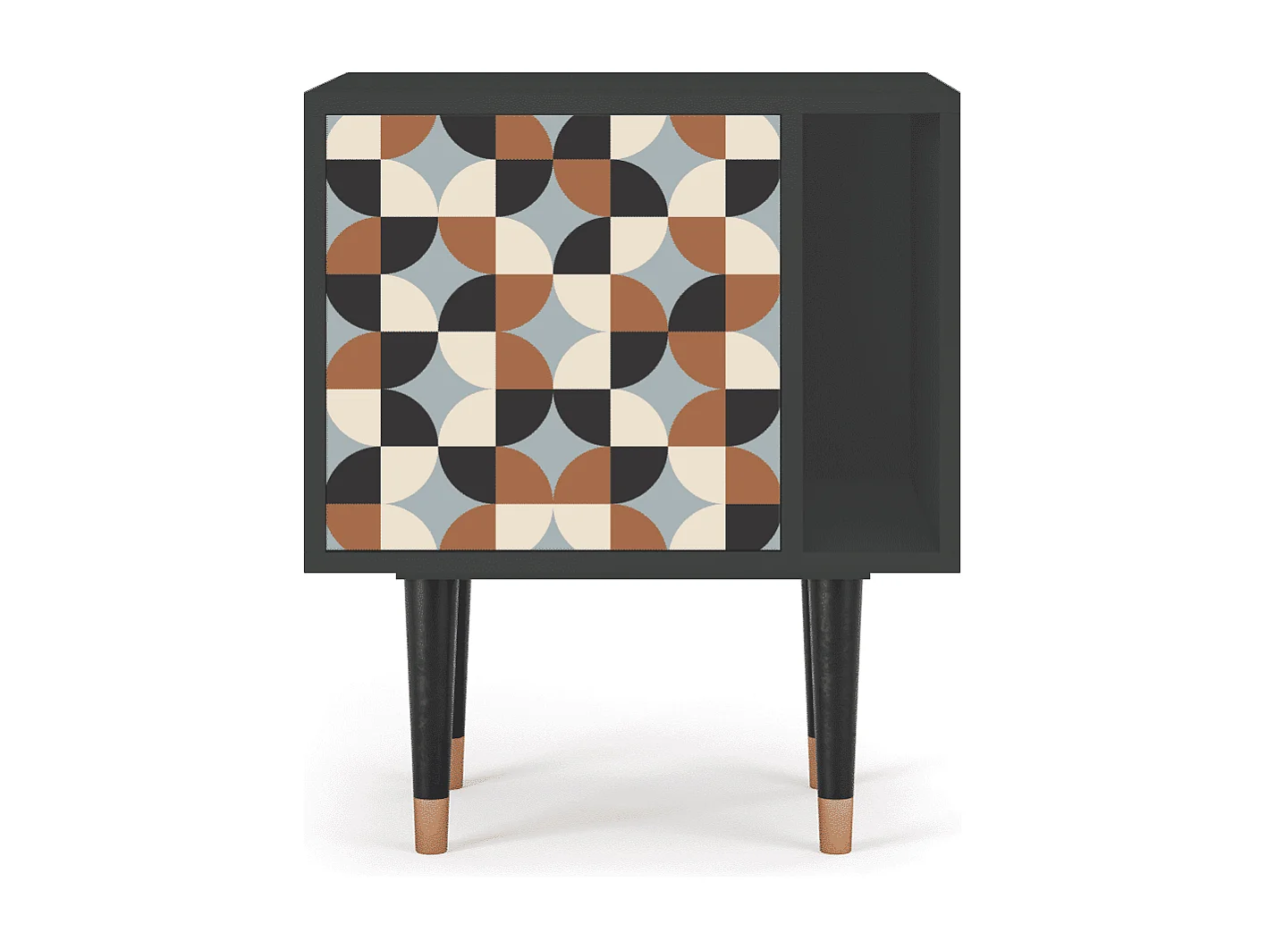 Stolik nocny - 57х69х48 cm - S2 - Brown Sensation, Antracyt