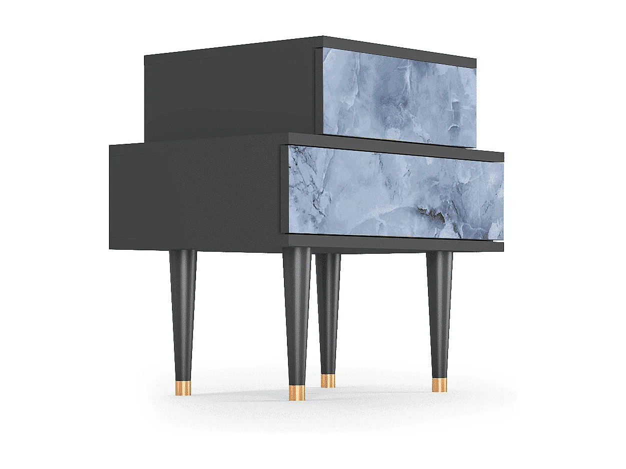 Table de nuit - 58х58х41 cm - NS1 - Feather Ice, Anthracite